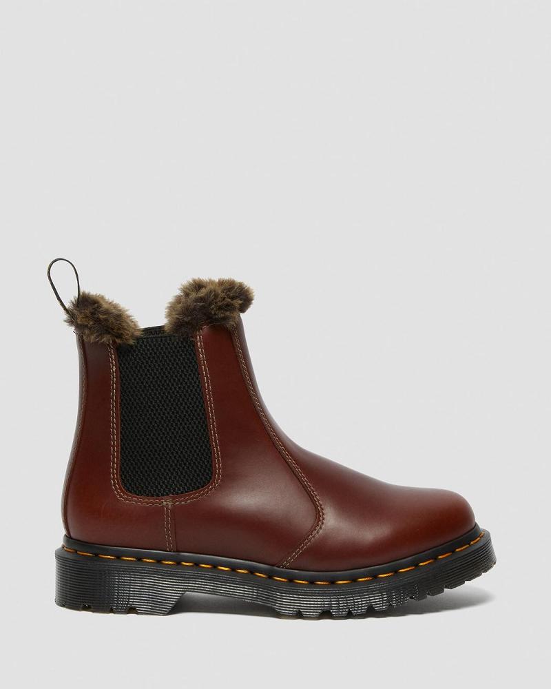 Botas de Invierno Dr Martens 2976 Leonore Faux Fur Forro Mujer Marrom | MX 503RVD